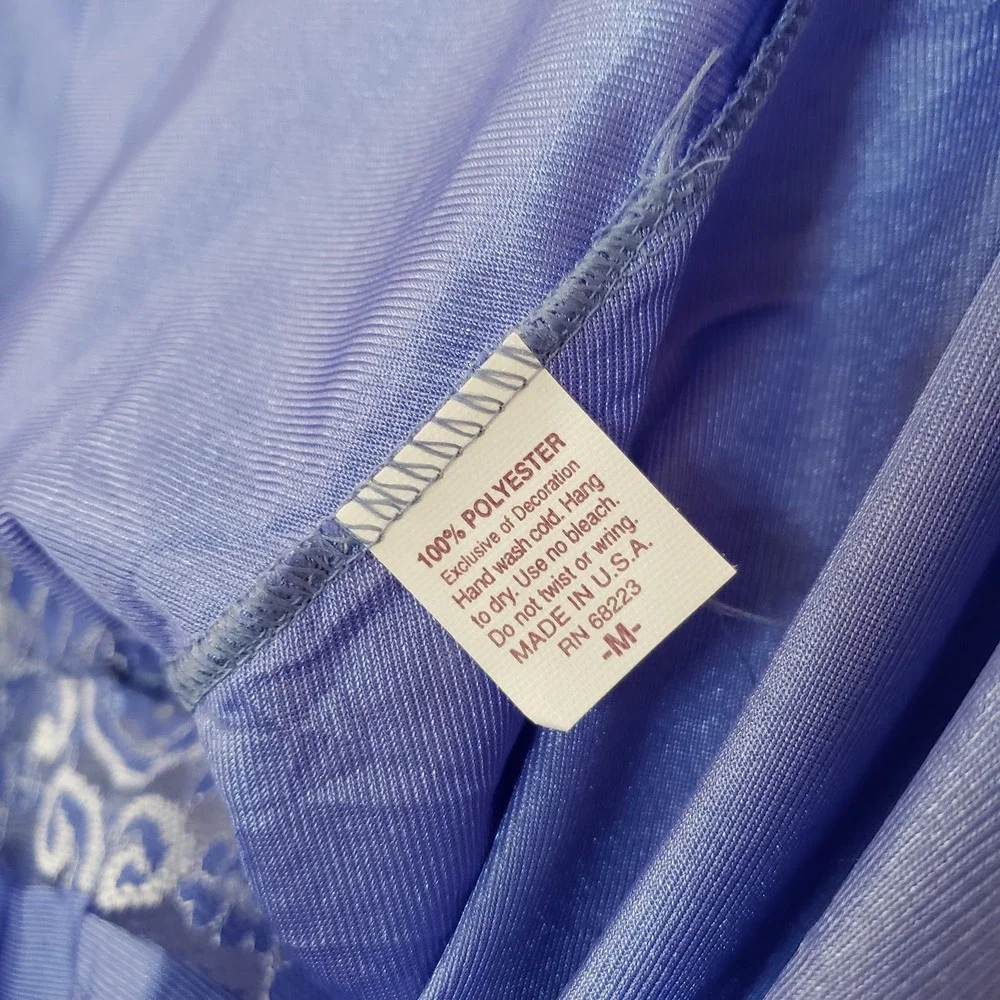 Vintage Petra Chemise Lingerie Periwinkle Lace Silky Various Sizes Available